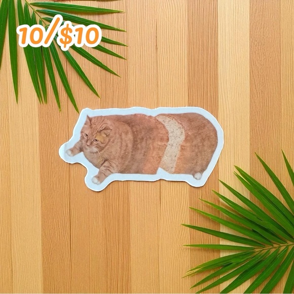 Funny Cat in Bread Meme Sticker – 3” Vinyl - Picture 1 of 1